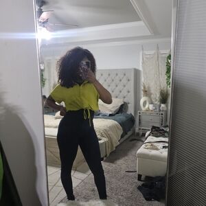 Love J Yellow and Black Women's Top and Leggings Set